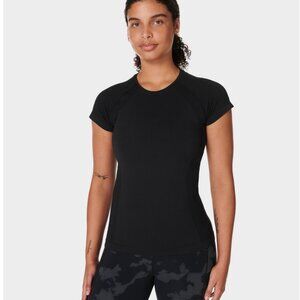 SWEATY BETTY ATHLETE SEAMLESS WORKOUT TEE BLACK NWT
